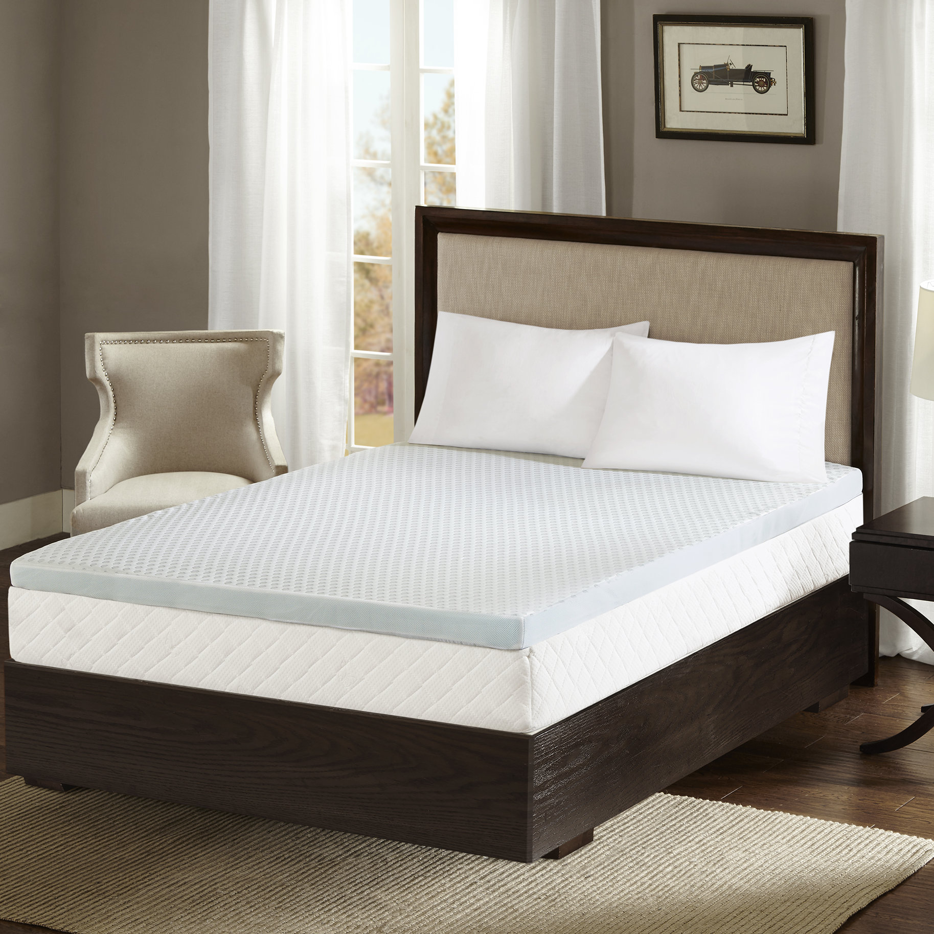 Arsuite 2" Gel Memory Foam All Season Reversible Hypoallergenic Cooling